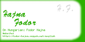 hajna fodor business card